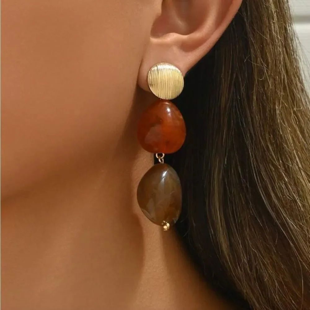 Stone Drop Earrings #2140